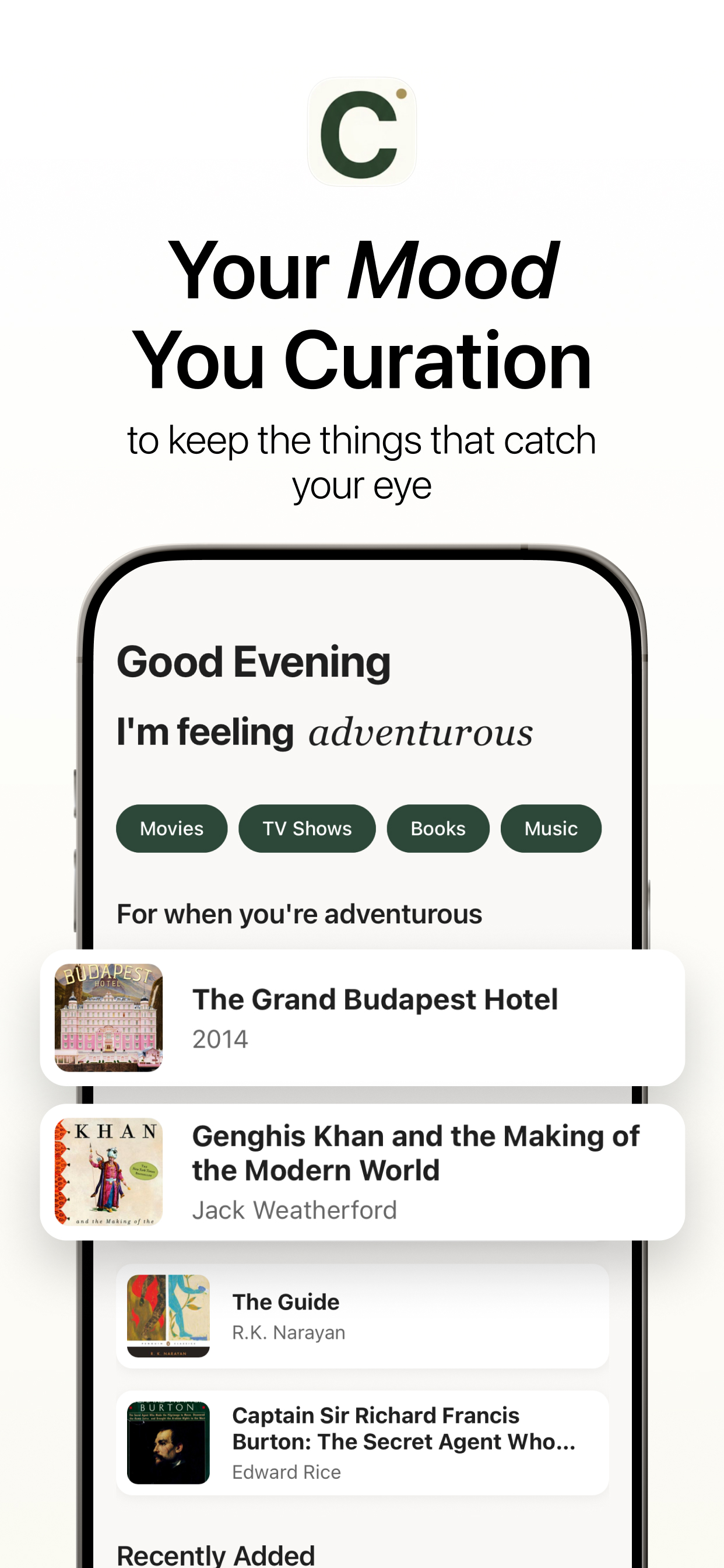 Curated app screenshot